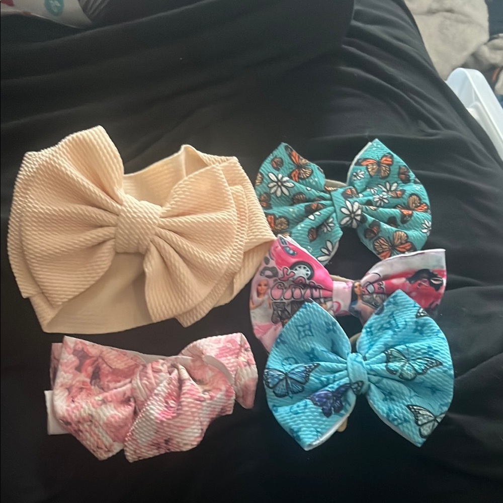 B25 Lot of 5 Small Shop/Boutique Headwrap/Nylon Bows
